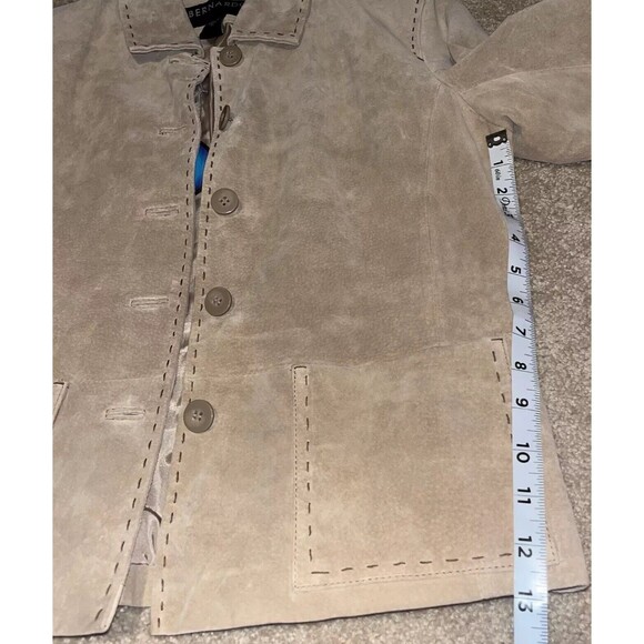 NWT Bernardo P/S Genuine Suede Leather Jacket Womens tan Lined Button Up Western - Picture 6 of 16